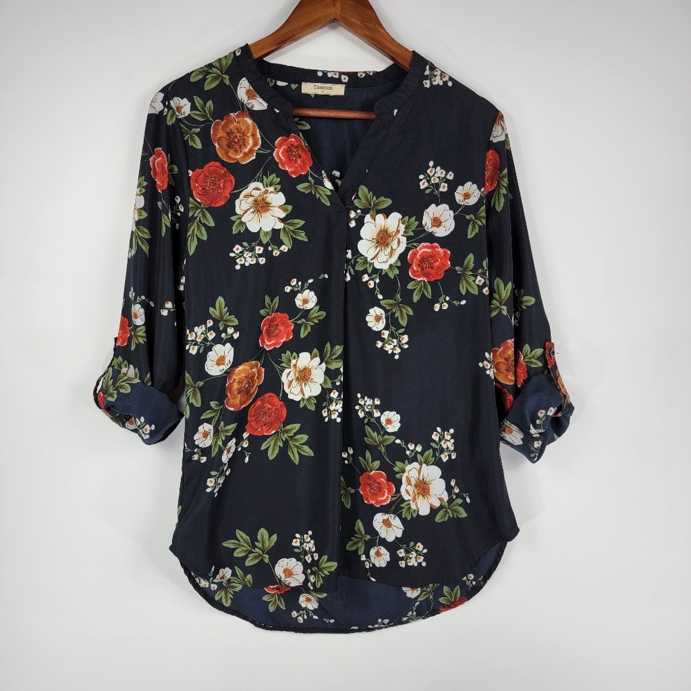 Timeson Floral‎ Blouse Sz Medium